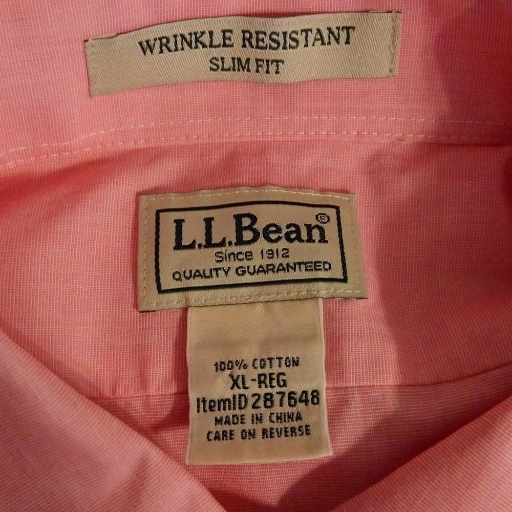 LL Bean Pink Button Down Long Sleeve Shirt Size XL - Picture 4 of 5